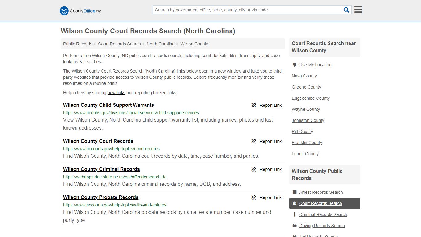 Wilson County Court Records Search (North Carolina) - County Office